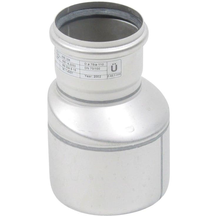 EuroPipe 110 x 75 mm reduktion ex. rostfritt stål AISI 304 EN14301