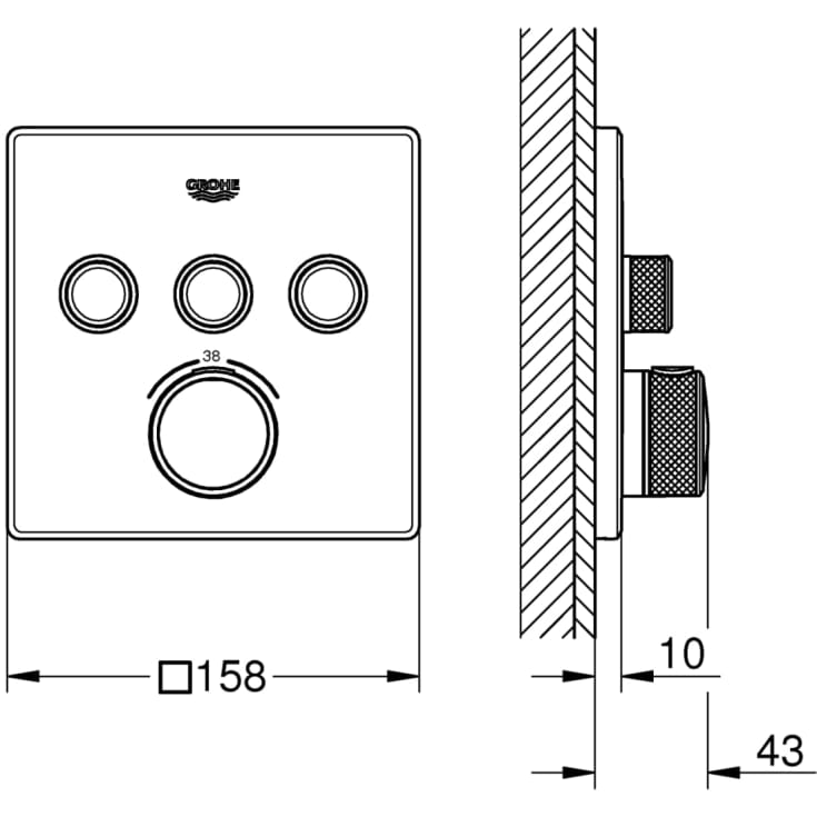 Grohe Grohtherm SmartControl dusjbatteri, krom