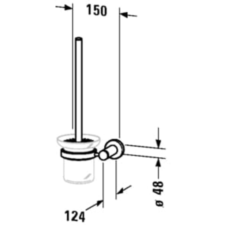 Duravit D-Code toiletbørste, krom