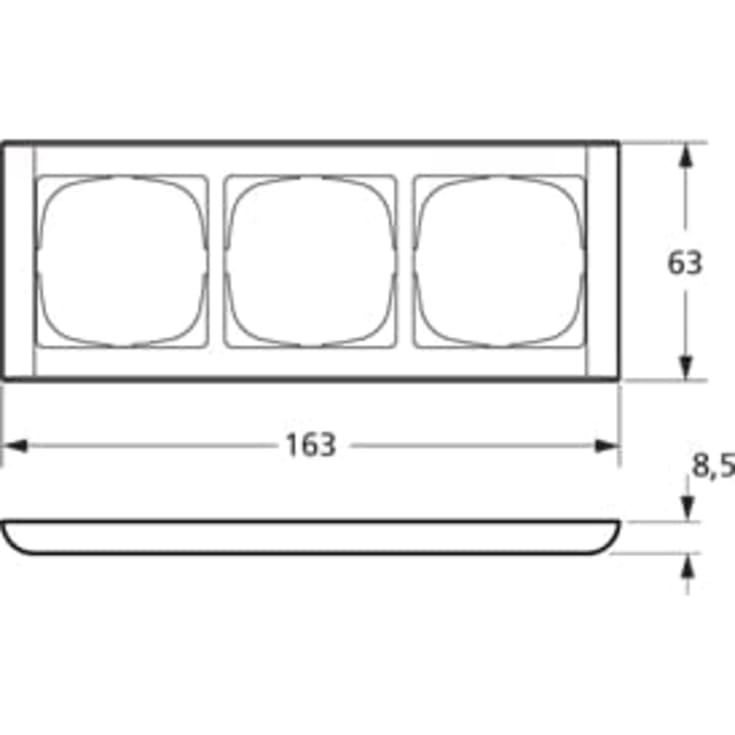LK Fuga Ramme Softline 63, 3x1M, Hvid