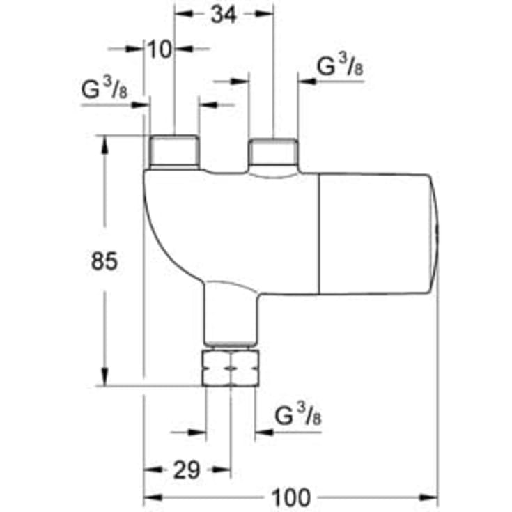 Grohe Micro Termostat/skoldningssikring til Grohe Touch, Krom