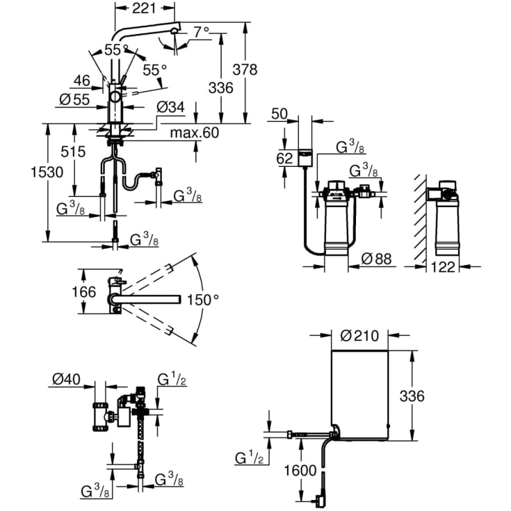 Grohe Red Duo M køkkenarmatur, kogende vand, stål