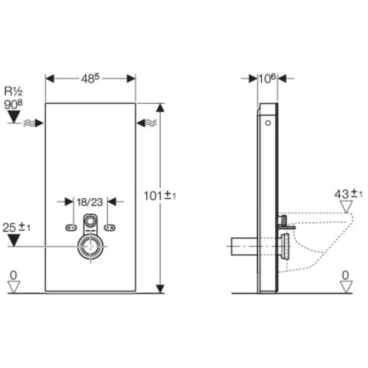 Geberit Monolith sisterne til vegghengt toalett, hvit