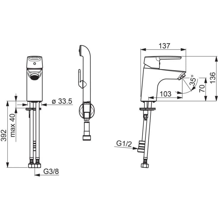 Oras Saga håndvaskarmatur, krom