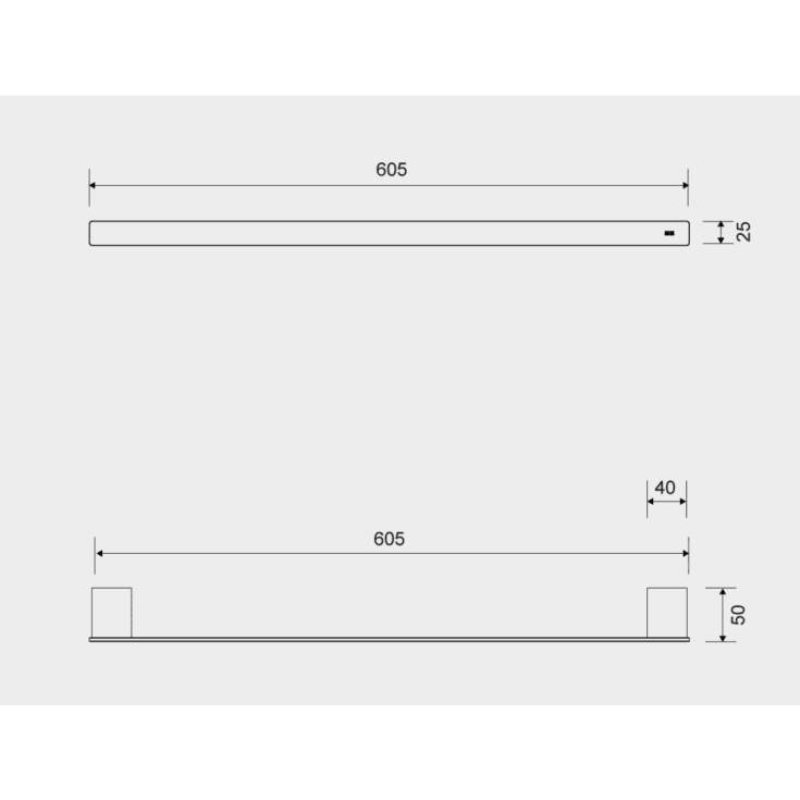 Unidrain Reframe håndklestang, 60,5 cm, kobber