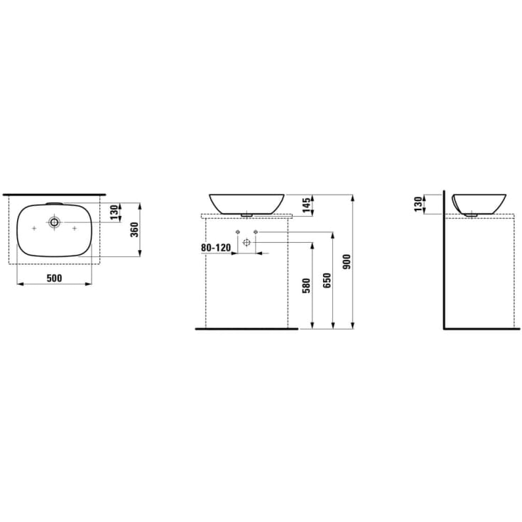 Laufen Ino håndvask, 50x36 cm, hvid