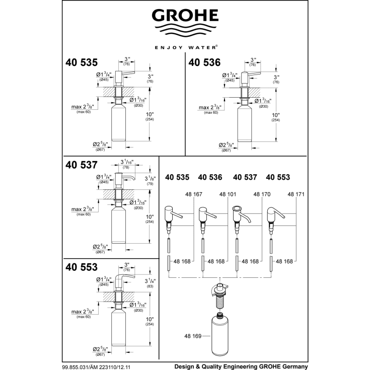 Grohe Cosmopolitan diskmedelspump, krom