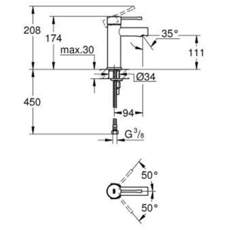 Grohe Essence tvättställsblandare, krom