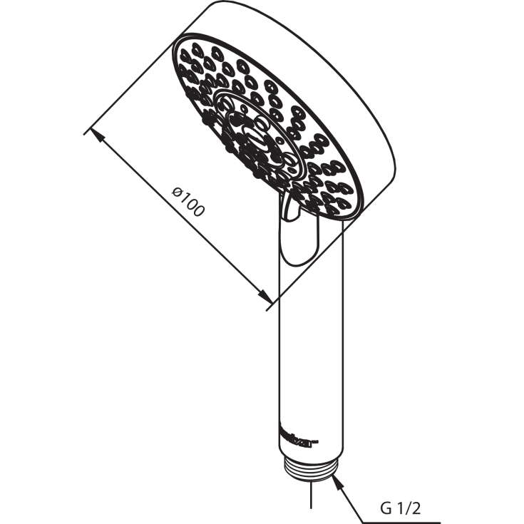 Damixa Osier Kudos Grande håndbruser, vandbesparende, krom
