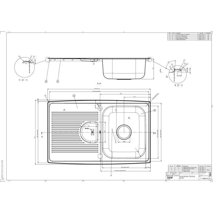 Intra Horizon HZD815SR køkkenvask, 81,5x51 cm, rustfrit stål
