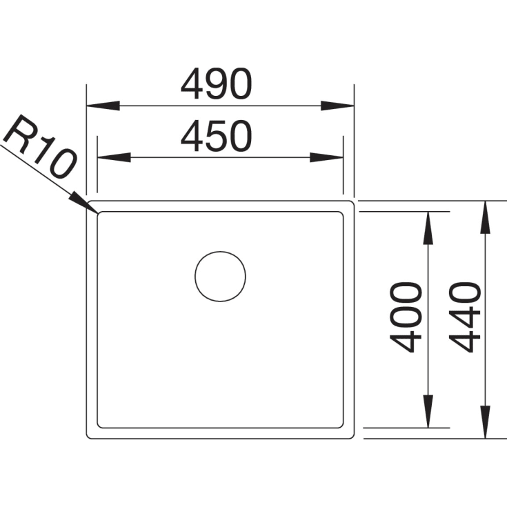 Blanco Claron 450-IF/N UXI køkkenvask, 49x44 cm, rustfrit stål