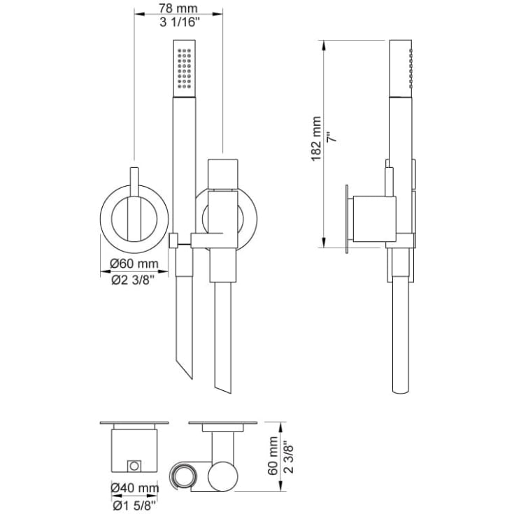 Vola 171 brusesæt, vandbesparende,  stål