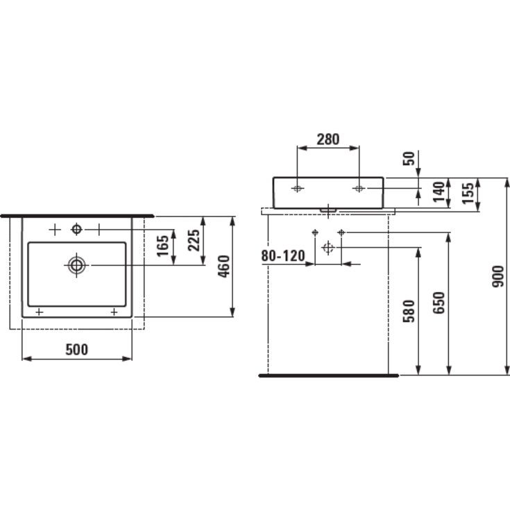 Laufen Living City håndvask, 50x46 cm, hvid