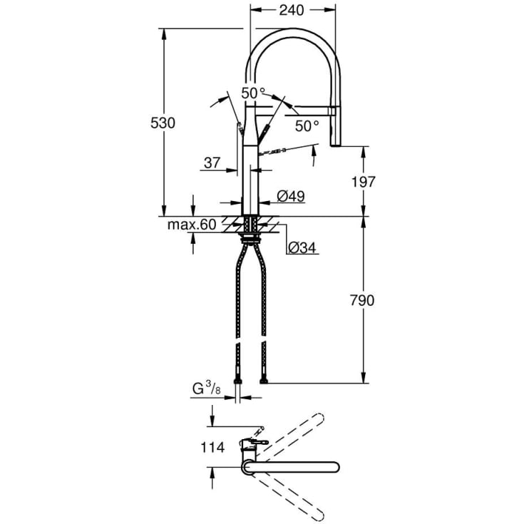 Grohe Essence köksblandare, krom