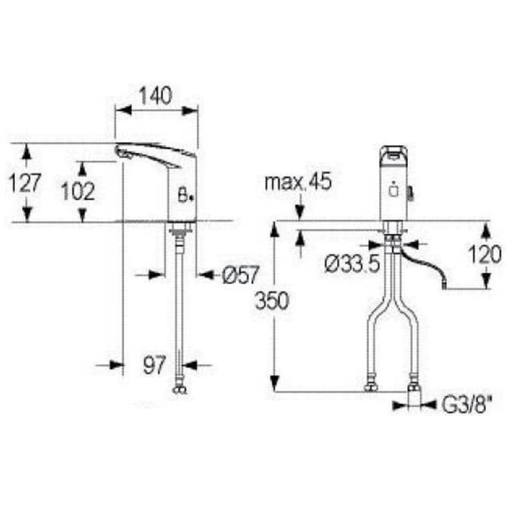 Cassøe Iqua M10 håndvaskarmatur, berøringsfri, krom