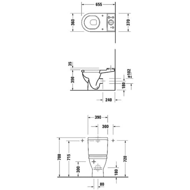 Duravit Starck 3 toilet, rengøringsvenlig, hvid