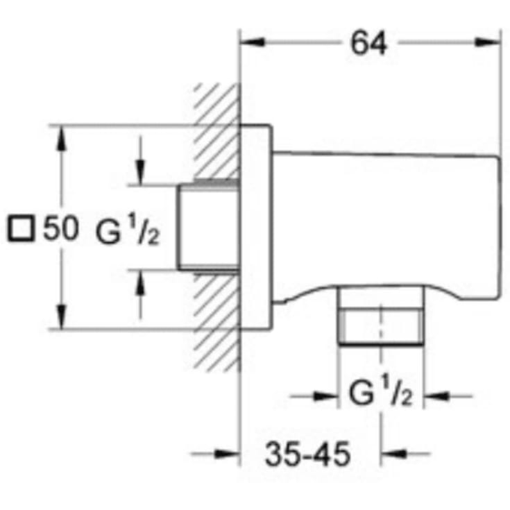 Grohe Rainshower slangeudtag, krom