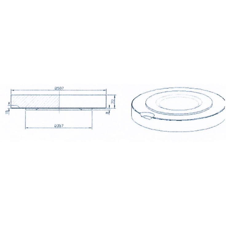Armeret beton dæksel til 315 mm kegle