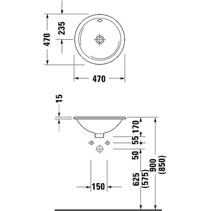 Duravit Architec tvättställ, Ø47 cm, vit