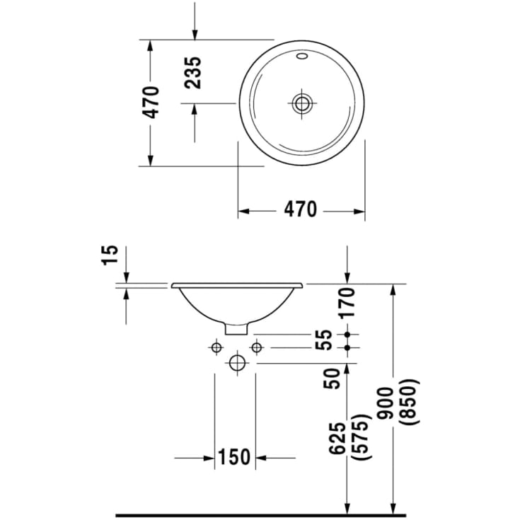 Duravit Architec håndvask, Ø47 cm, hvid