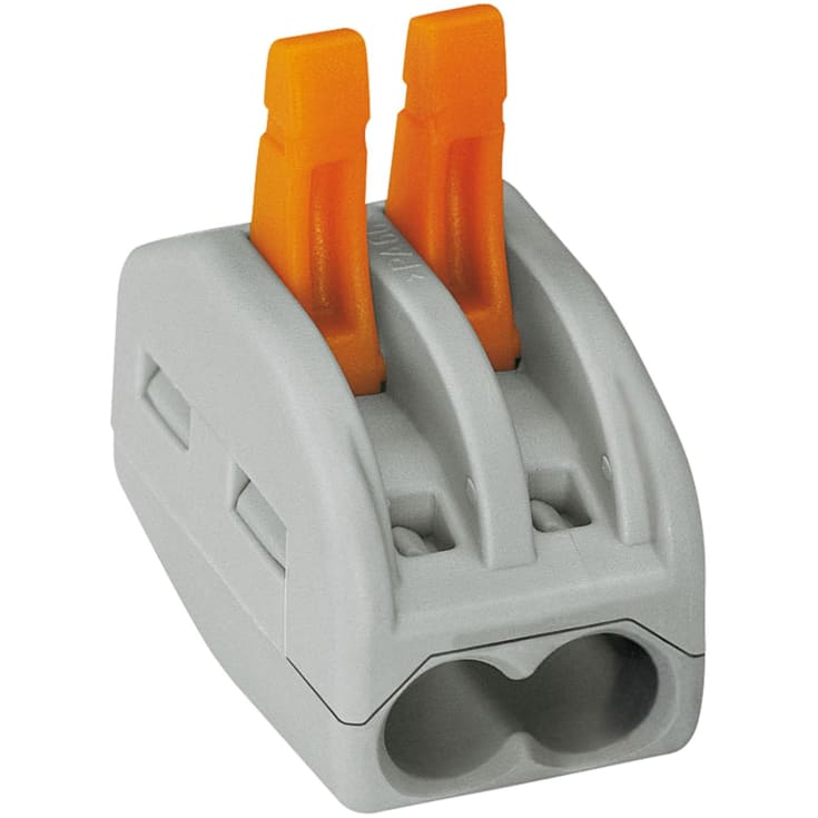 50 stk Wago koblingsklemme 2x4 mm², grå