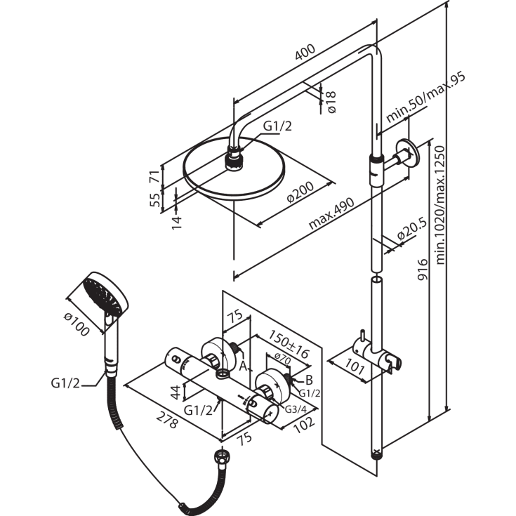 Damixa Osier Hilina brusesæt, krom