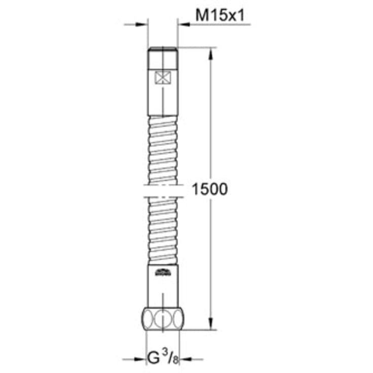 Grohe Long-Life bruseslange, 1,5 meter, krom