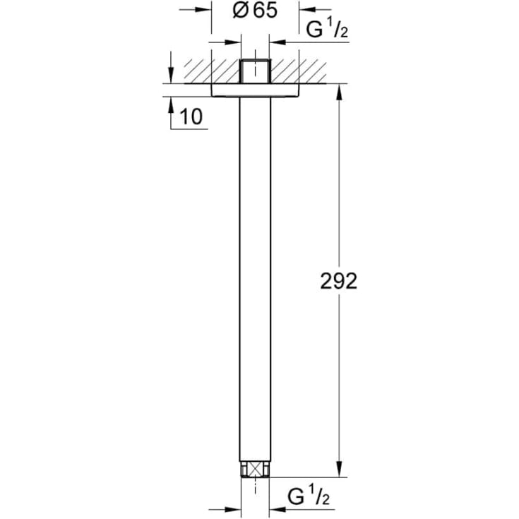 Grohe Rainshower loftstilslutning, krom