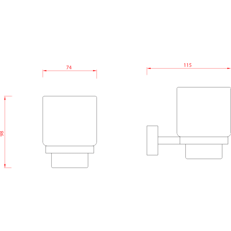 Hefe Ideal tandkrus, krom