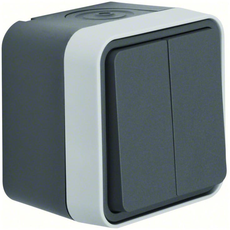 Berker Crown switch komplett grå W.1 IP55