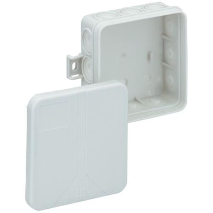 Forgreningsdåse grå i 12-L 85 x 85 x 37 mm, IP55