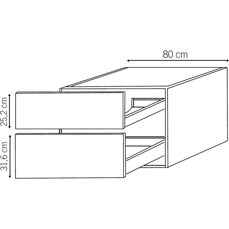 Cassøe Front servantskap, 80x43 cm, hvit