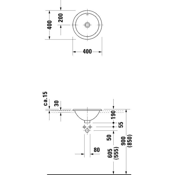 Duravit Architec tvättställ, Ø40 cm, vit