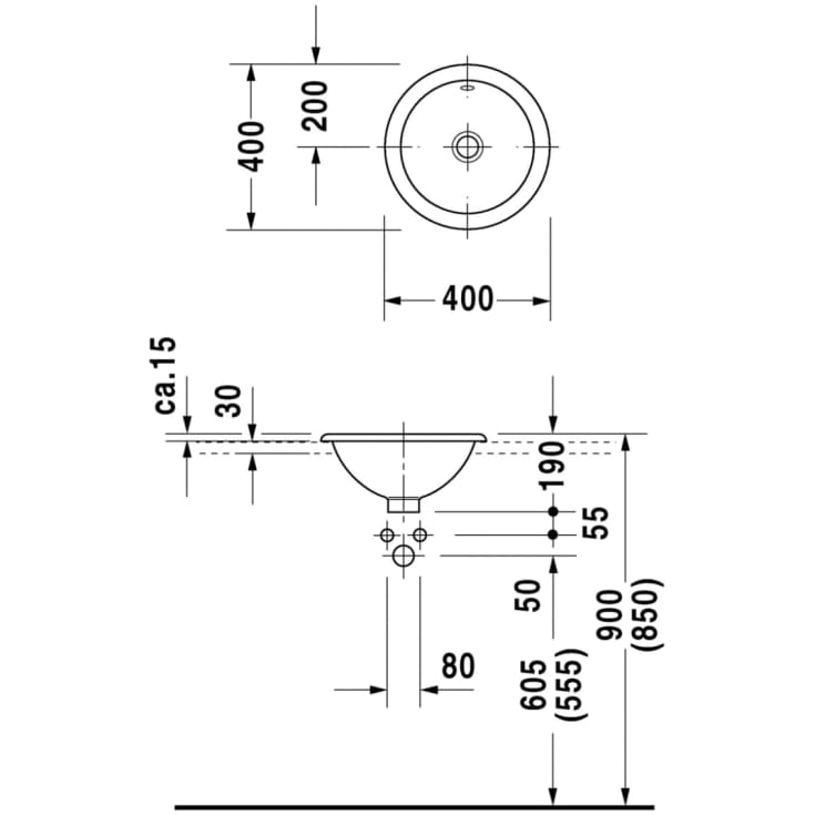 Duravit Architec håndvask, Ø40 cm, hvid