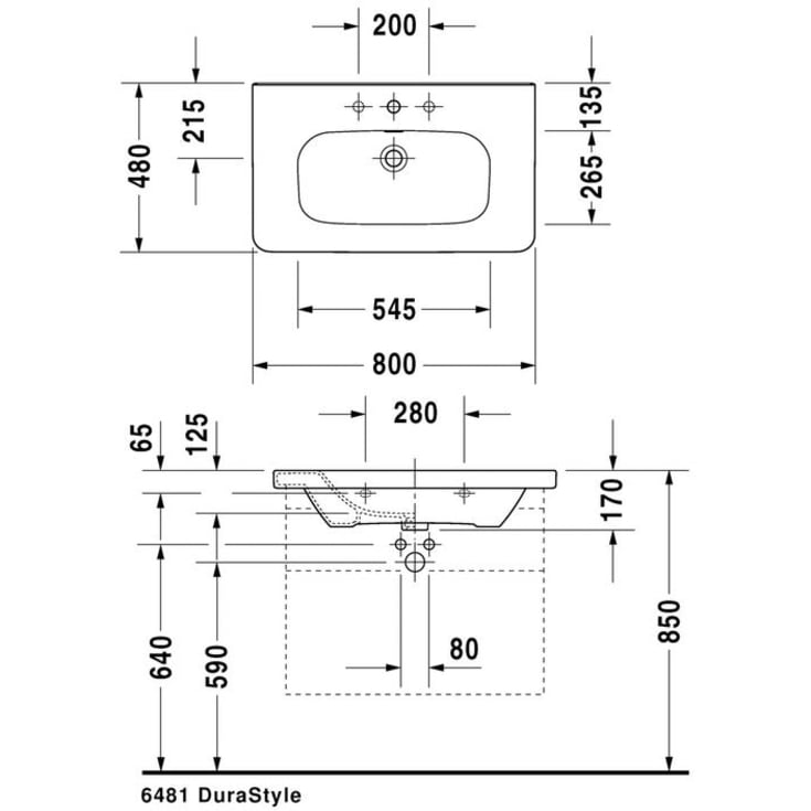 Duravit DuraStyle håndvask, 80x48 cm, hvid