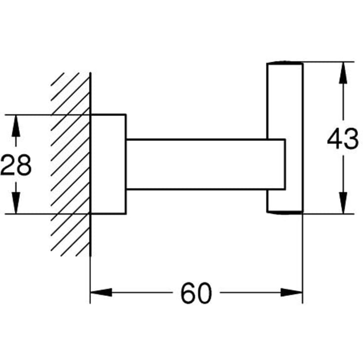 Grohe Essentials Cube håndklædekrog, krom