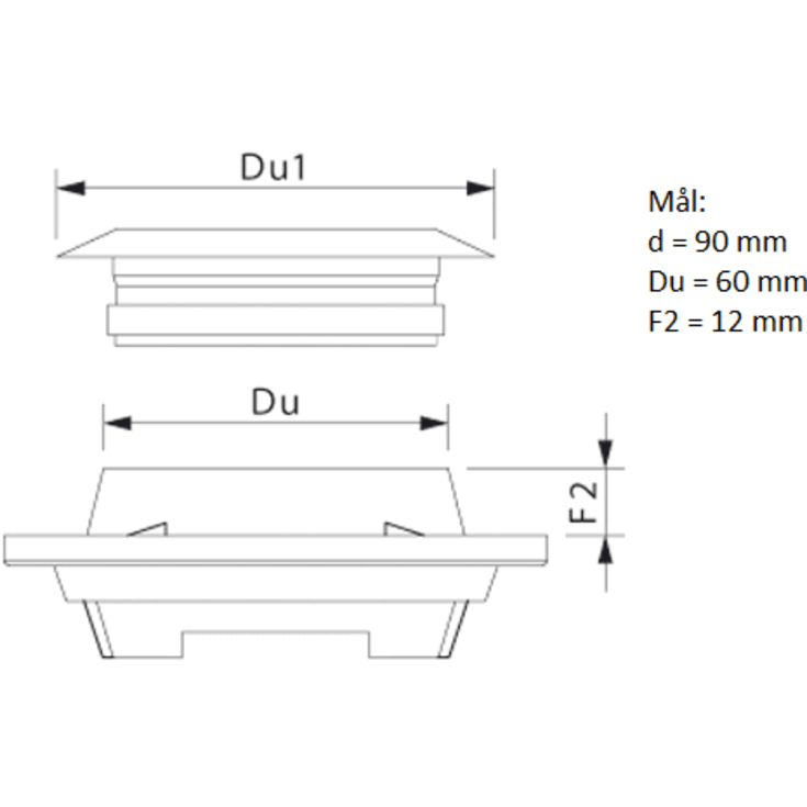 Wavin type 1 pladevægstilbehør t/koblingsdåse, 1-2 lag gips