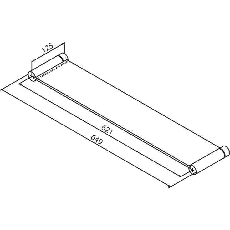 Damixa Silhouet hylde, 64,9x12,5 cm, krom
