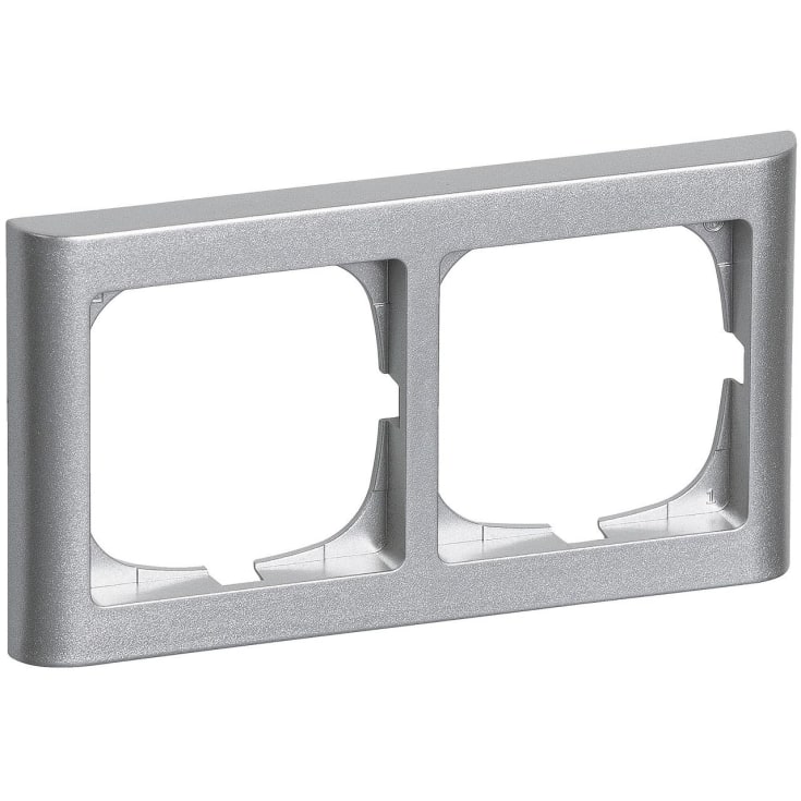 LK Fuga Softline 63 ramme, 2x1 modul, vandret, metallic