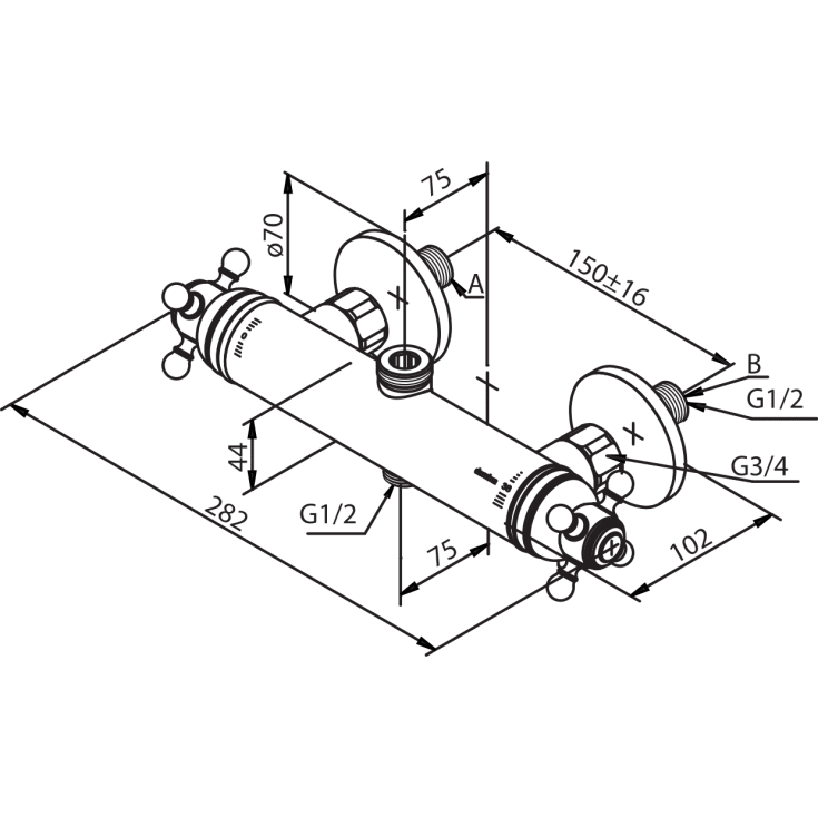 Damixa Tradition kararmatur, krom