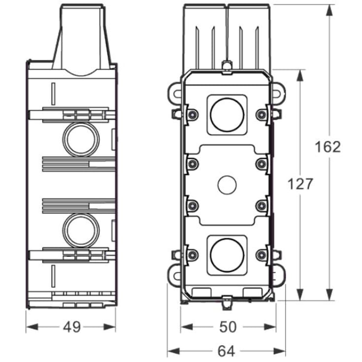 LK Fuga Air Indstøbningsdåse, 2,5M, Gul