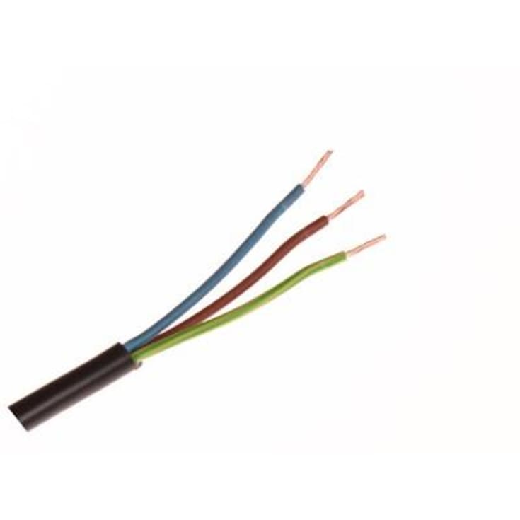 Rund plastledning PKLJ 3G0,75 mm², sort