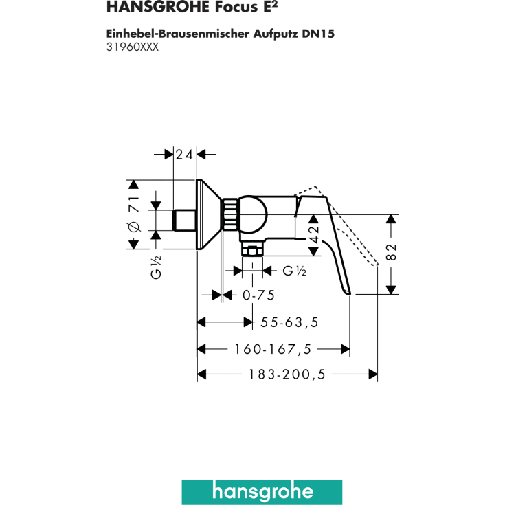 Hansgrohe Focus duschblandare, krom
