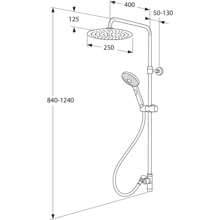 Gustavsberg Round brusesæt, krom