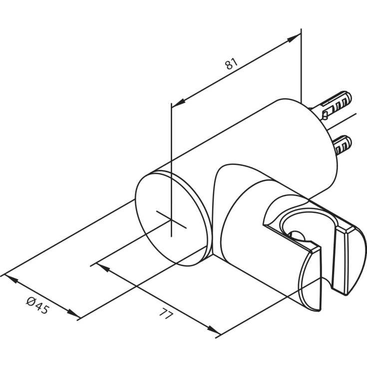 Damixa håndbruserholder, krom