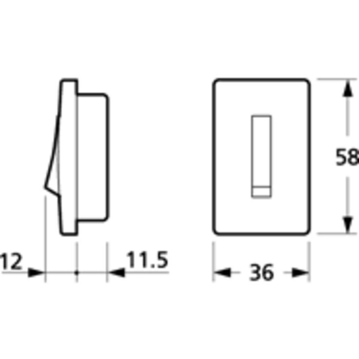LK Smal Minitangent Afbryder med korrespondance, Lysegrå