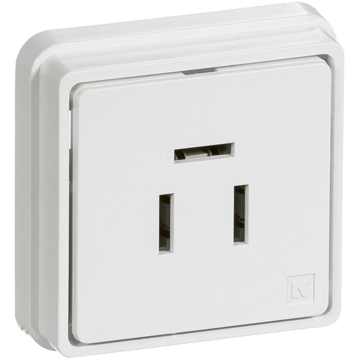 LK Fuga Teleudtag, 3 pol, udvendig, 1M, Hvid