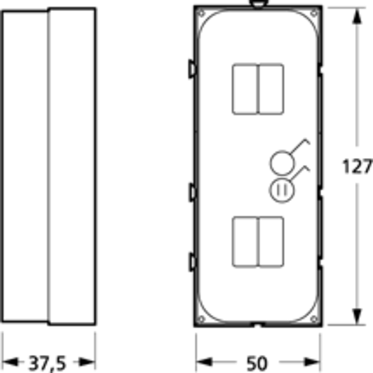 LK Fuga indmuringsdåse (gammel model), 2,5 modul