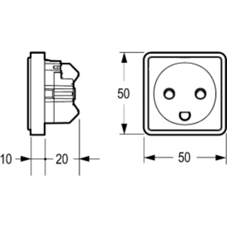 10 stk LK Fuga EDB stikkontakt med jord, 1 modul, hvid