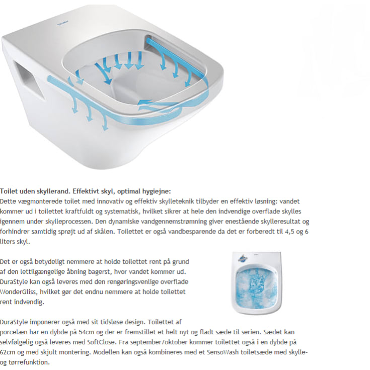 Duravit Happy D.2 vägghängd toalett, utan spolkant, vit